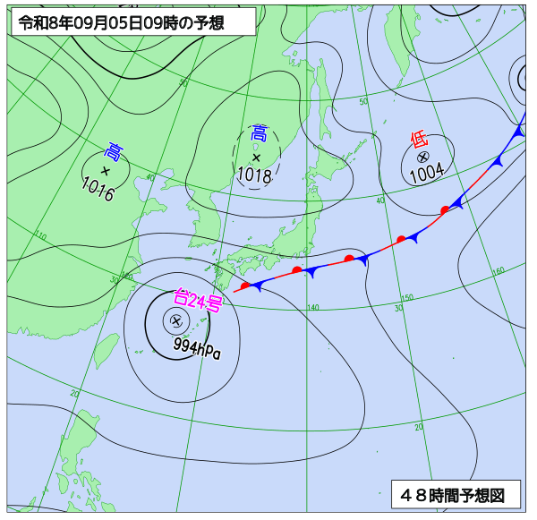 48時間天気予想図