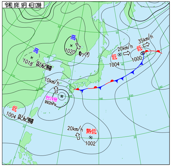 今日の天気予想図