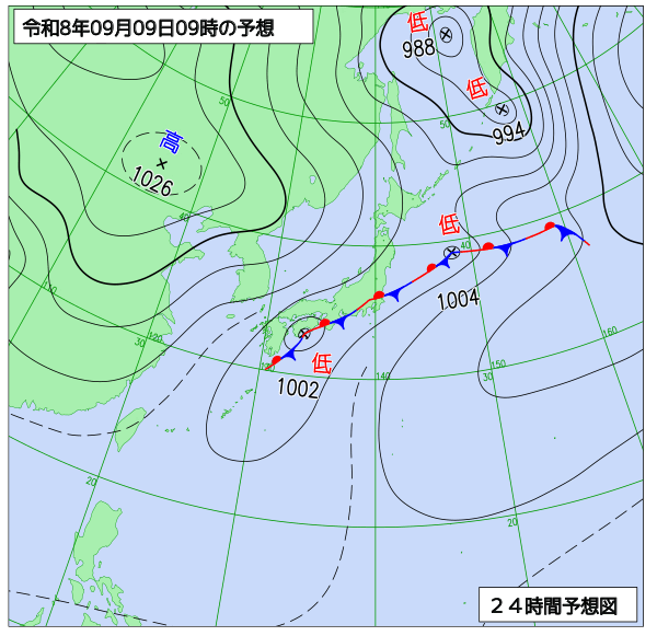24時間天気予想図