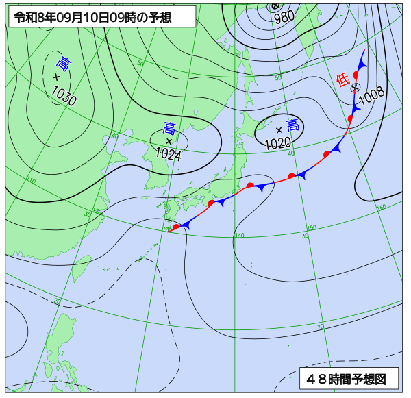 48時間天気予想図