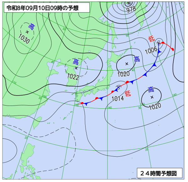 24時間天気予想図