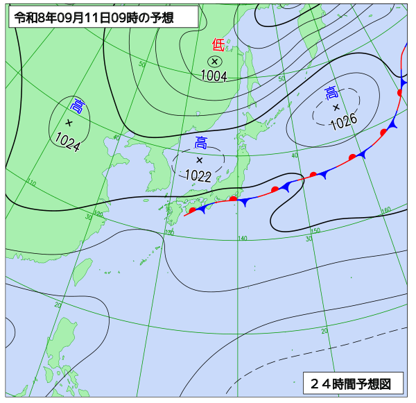 24時間天気予想図