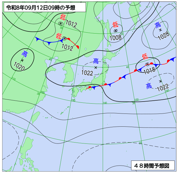 48時間天気予想図