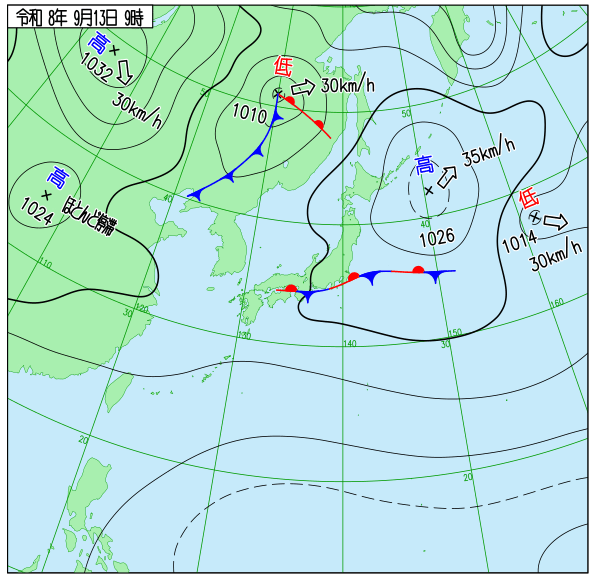 今日の天気予想図