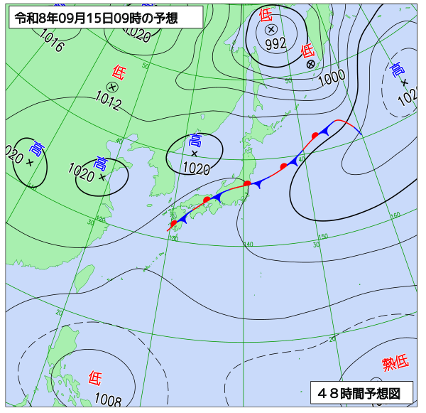 48時間天気予想図