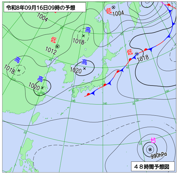 48時間天気予想図