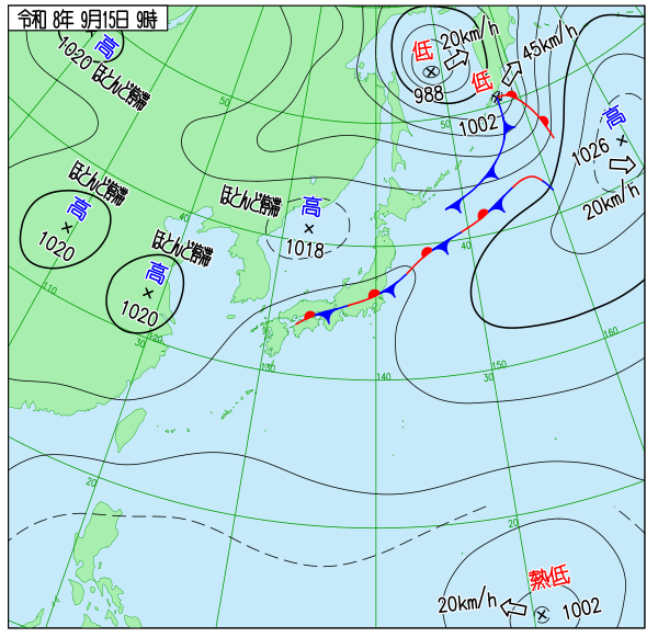 今日の天気予想図