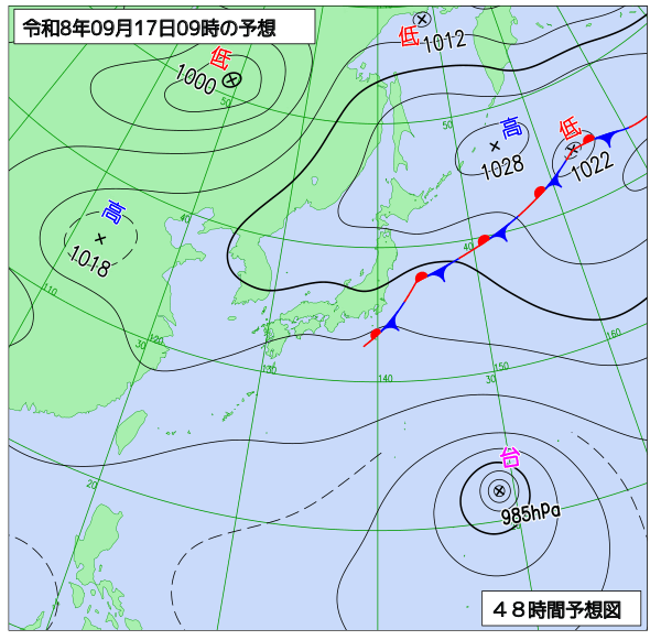 48時間天気予想図