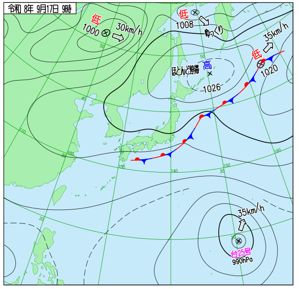 今日の天気予想図