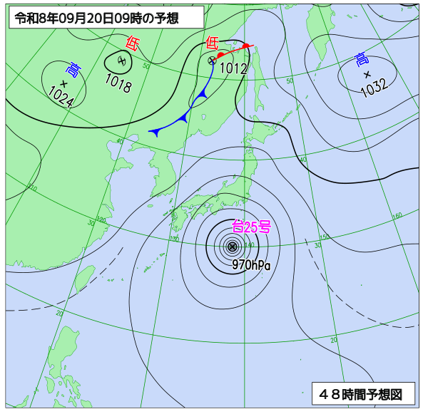 48時間天気予想図