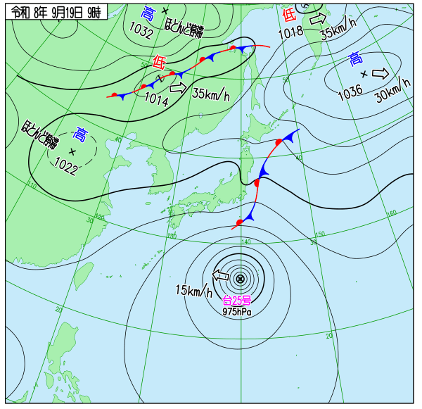 今日の天気予想図