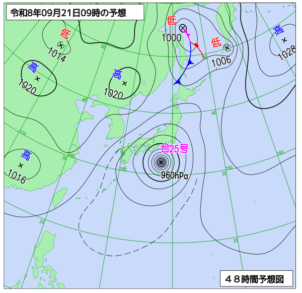 48時間天気予想図