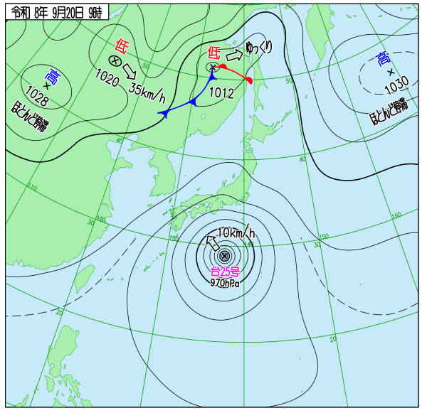 今日の天気予想図