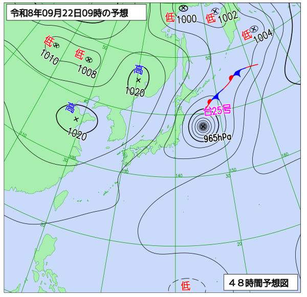 48時間天気予想図