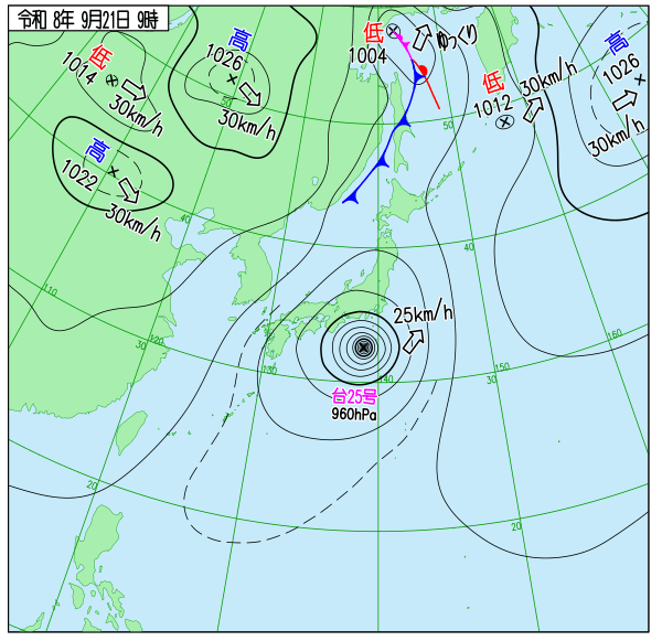 今日の天気予想図