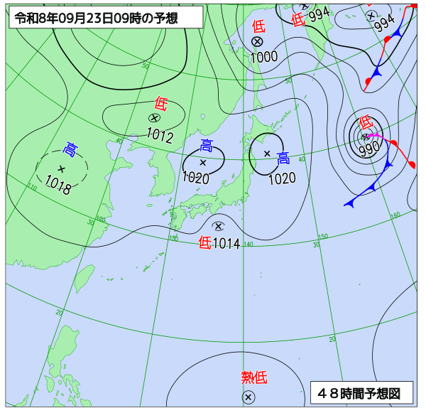 48時間天気予想図