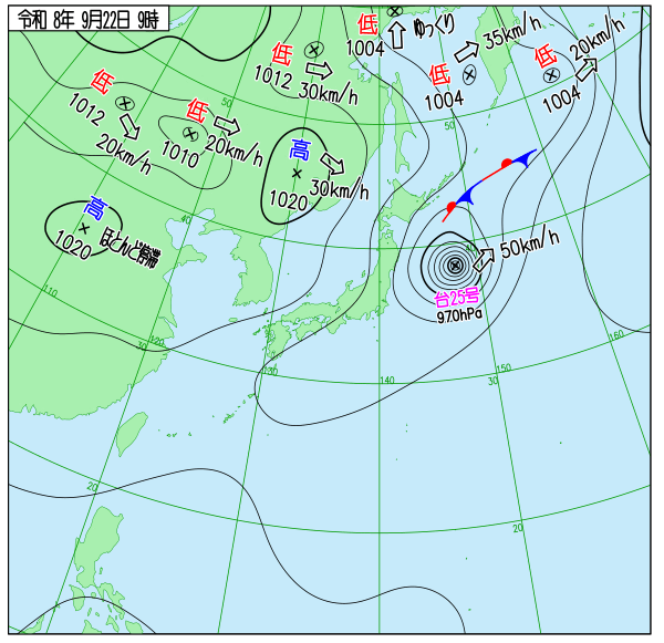 今日の天気予想図