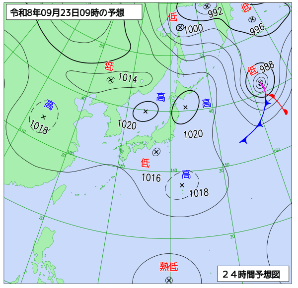 24時間天気予想図