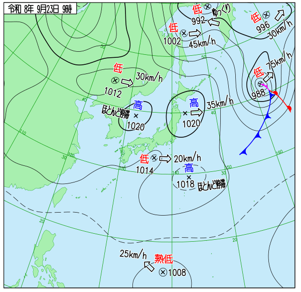 今日の天気予想図