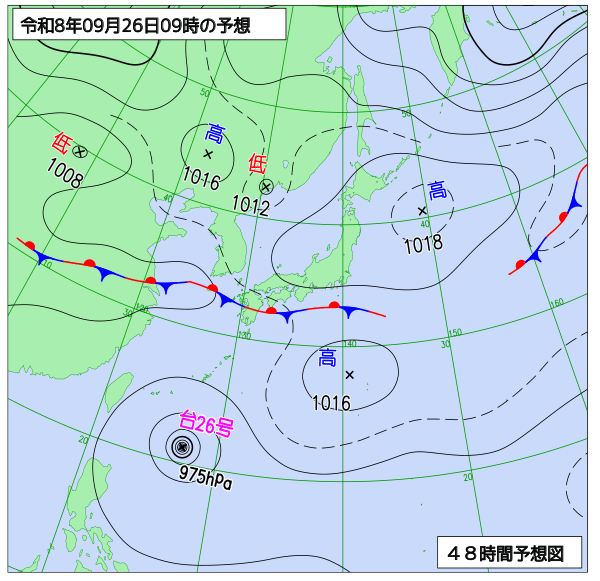 48時間天気予想図