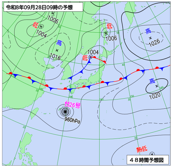 48時間天気予想図