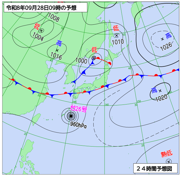 24時間天気予想図