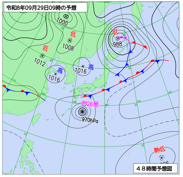 48時間天気予想図