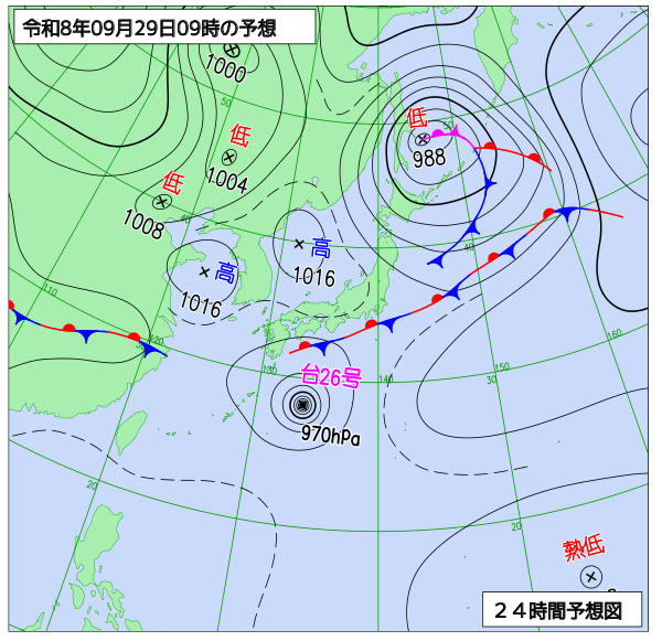 24時間天気予想図