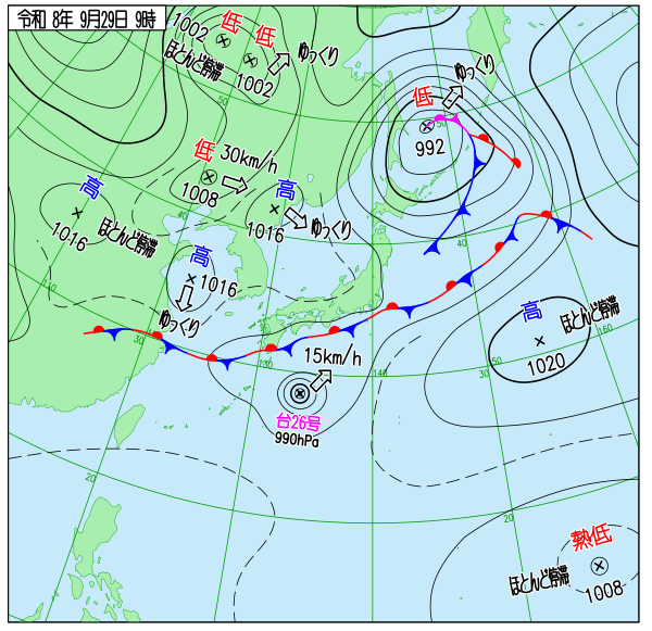 今日の天気予想図