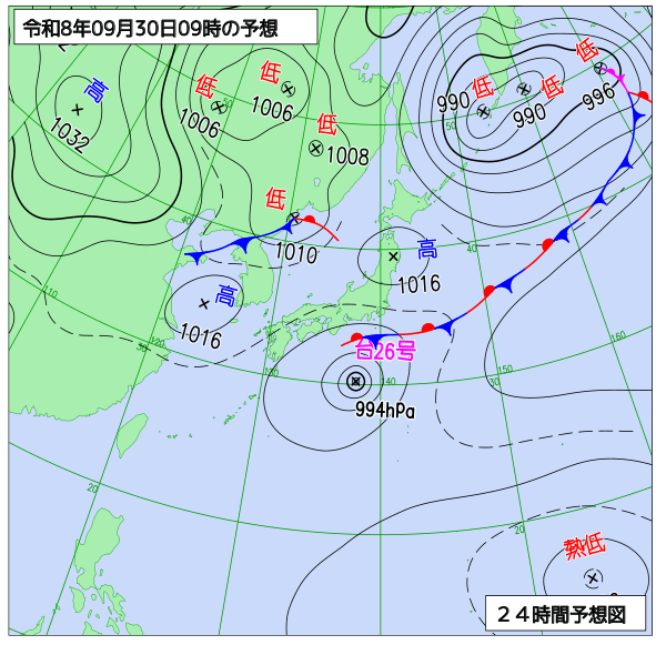 24時間天気予想図