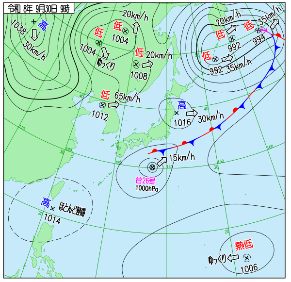 今日の天気予想図