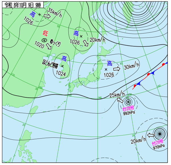 今日の天気予想図