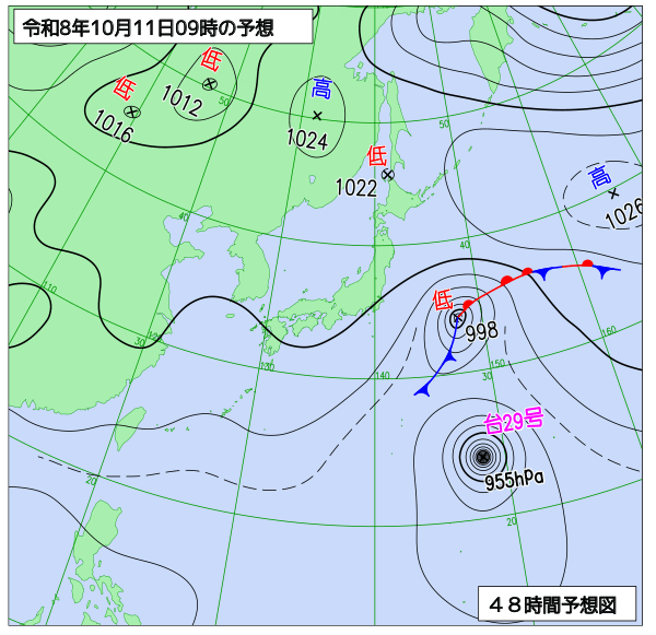 48時間天気予想図