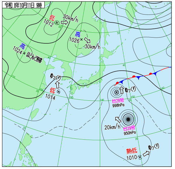 今日の天気予想図