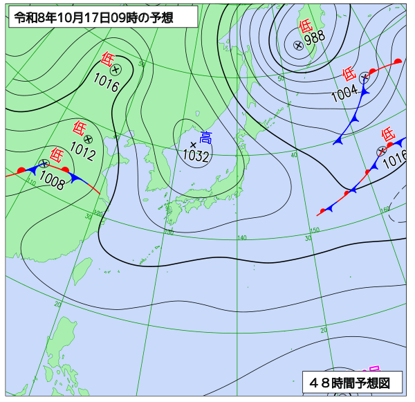 48時間天気予想図
