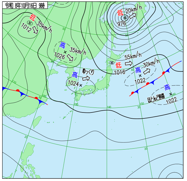今日の天気予想図