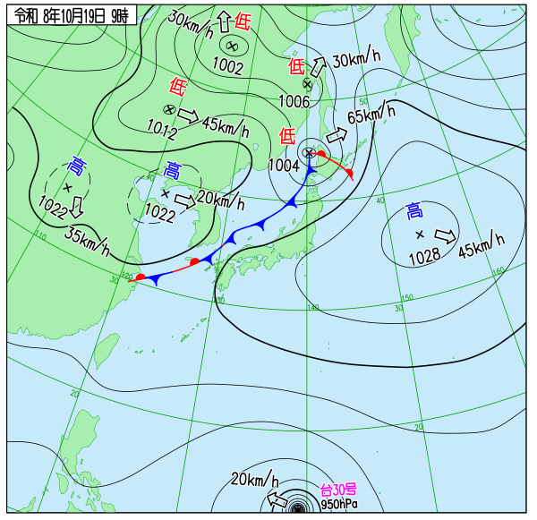 今日の天気予想図