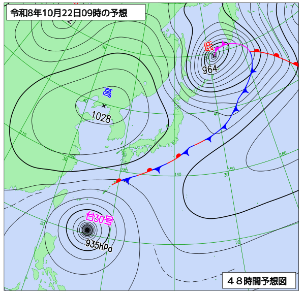 48時間天気予想図