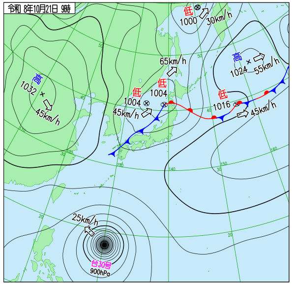 今日の天気予想図