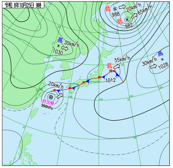 今日の天気予想図