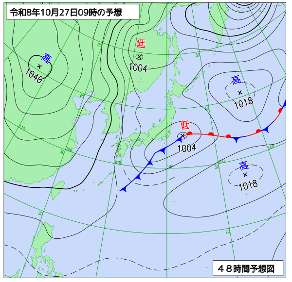 48時間天気予想図