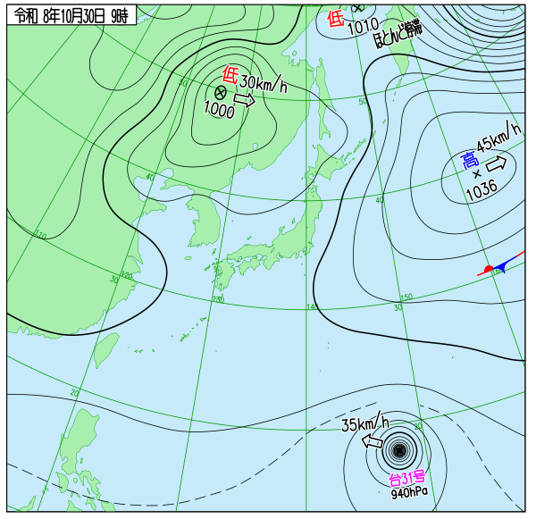 今日の天気予想図