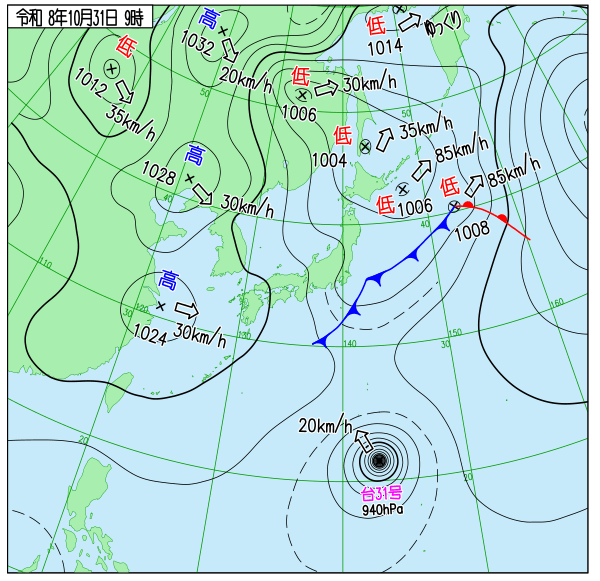 今日の天気予想図