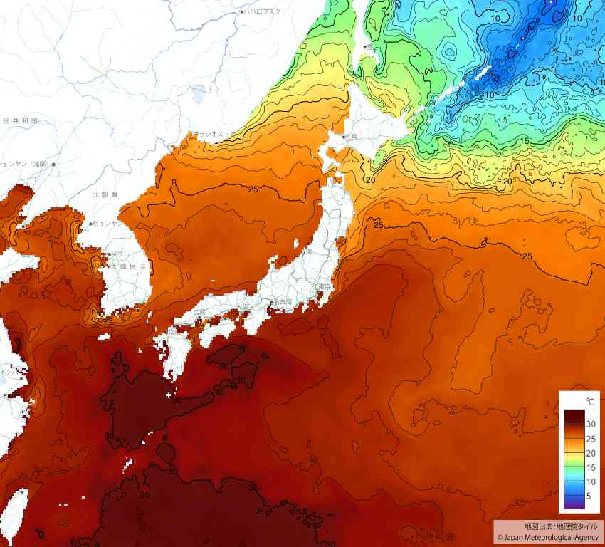 20250710日本の海水温予想
