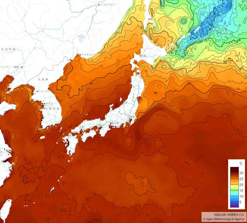 20250725日本の海水温予想