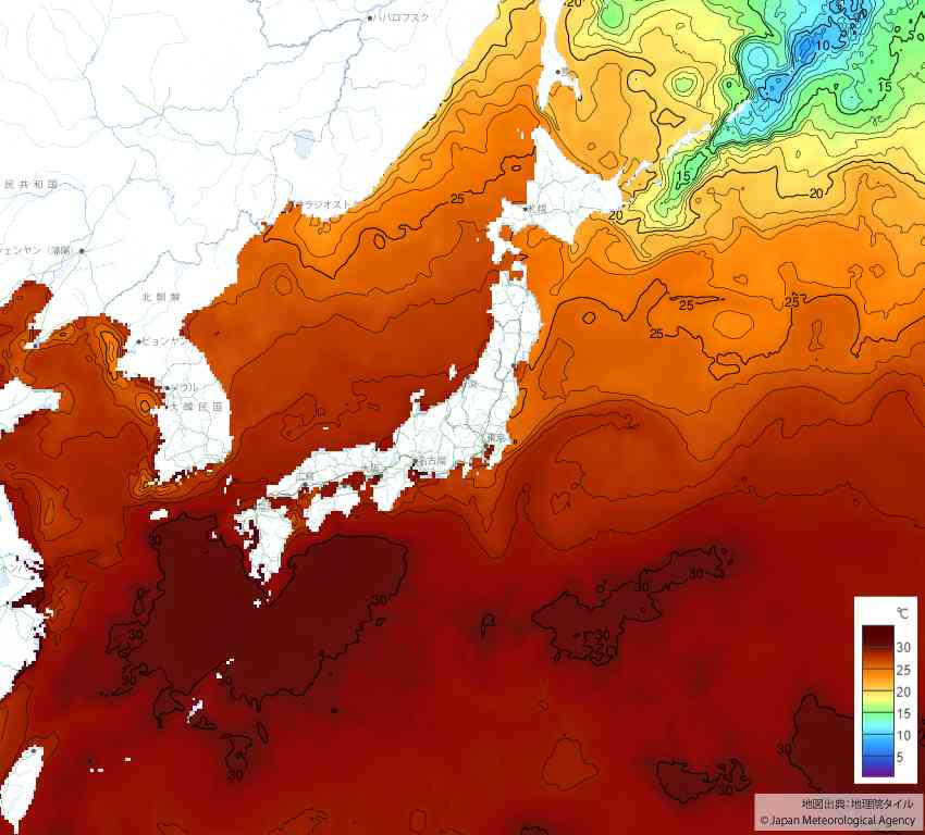 20250818日本の海水温予想