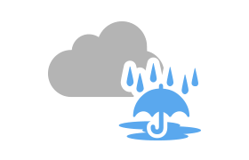 曇時々大雨、雷を伴う