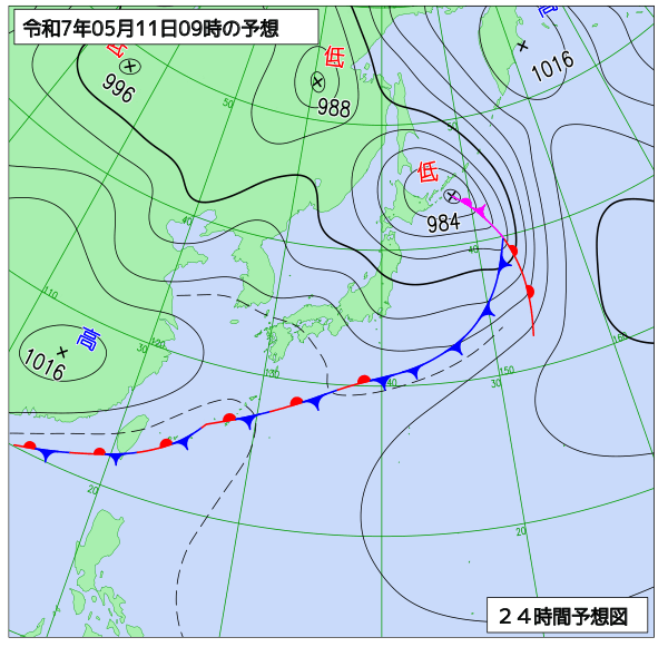 24時間天気予想図