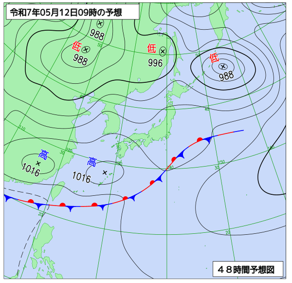 48時間天気予想図
