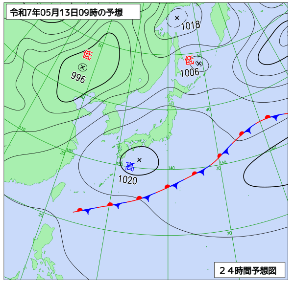 24時間天気予想図